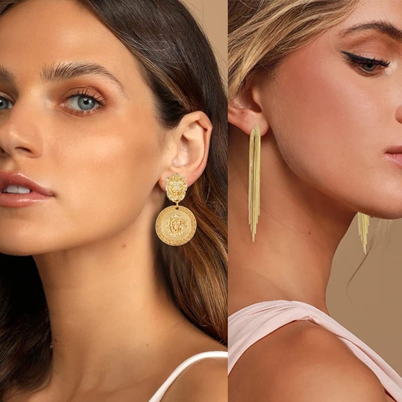 OCCFAE Store Metal Clip On Earrings for Women Non Pierced Dangle Drop Earrings Multiple Styles - Image 2